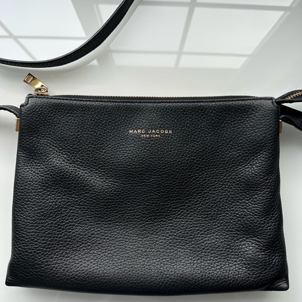 Marc Jacobs Black Pebbled Leather Crossbody Bag